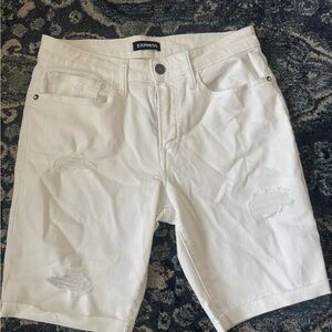 Express Men's White Jean Shorts